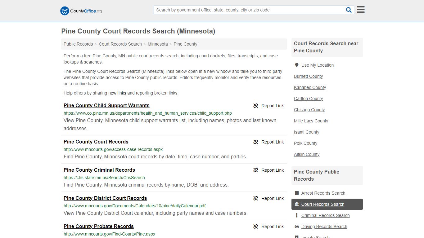 Court Records Search - Pine County, MN (Adoptions, Criminal, Child ...