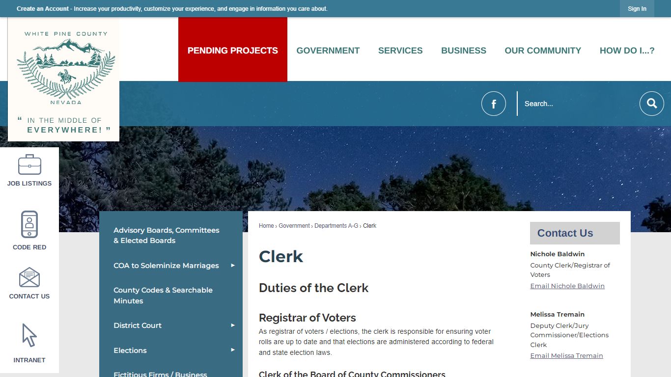 Clerk | White Pine County, NV - Official Website